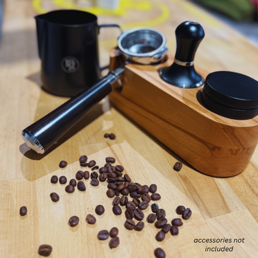 Walnut Wood Espresso Tamper Station – Fits 53mm & 54mm Tampers